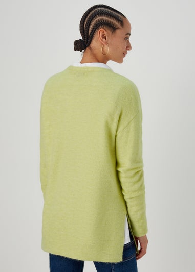 Papaya Petite Lime Spandex V Neck Cardigan