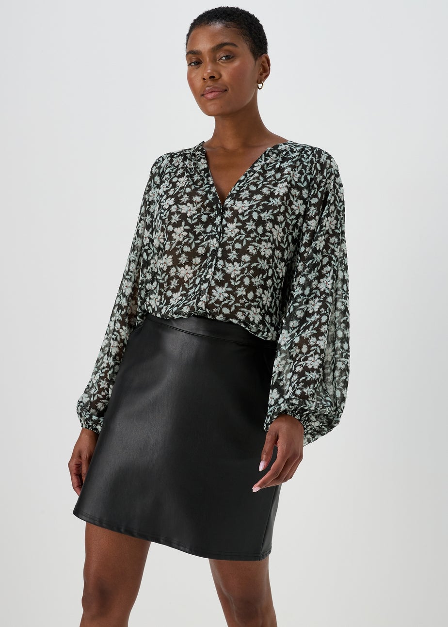 Black Floral Blouse