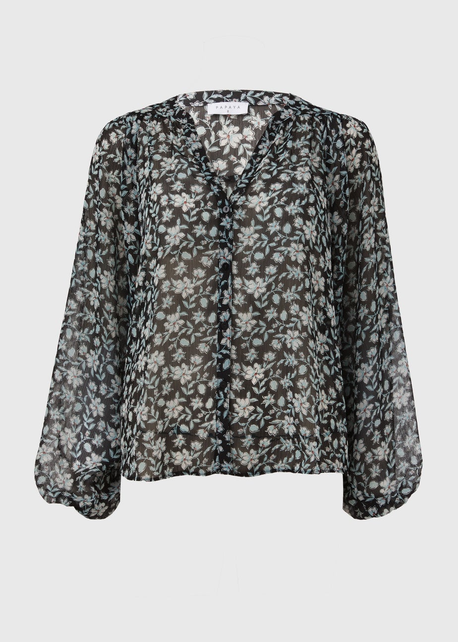 Black Floral Blouse