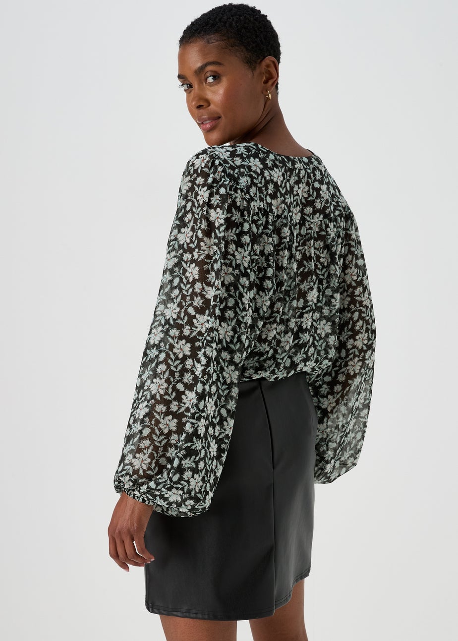 Black Floral Blouse