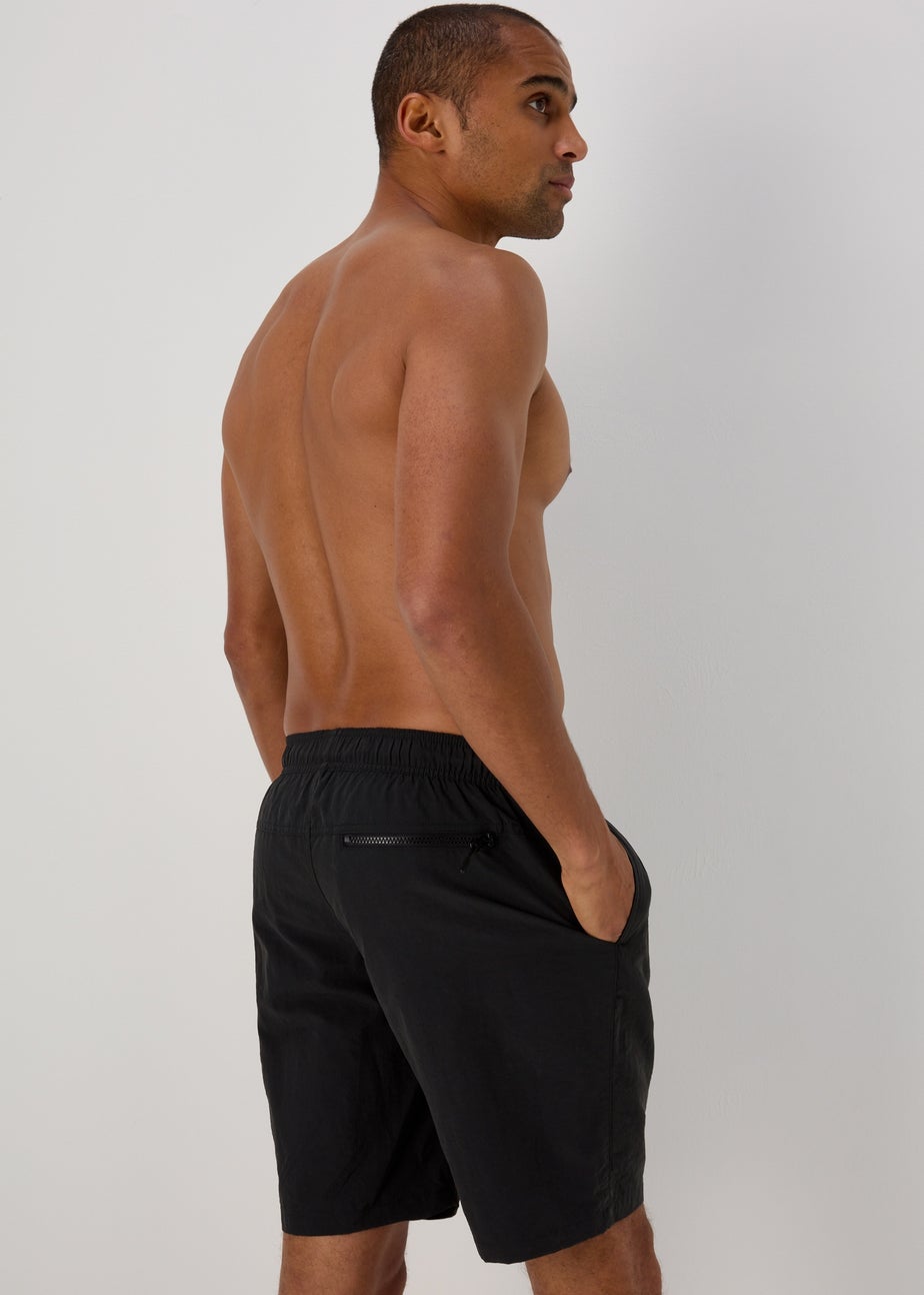 Black Cargo Swim Shorts