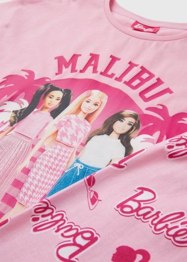 Pink Barbie Dolls Slogan Pyjama Set (4-12yrs)
