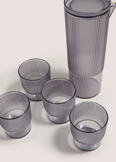 Outdoor Black Jug and Cups Set