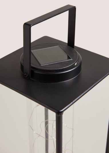 Black Metal Framed Solar Lamp (8.9x15x36cm)