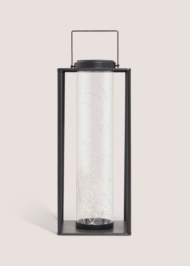 Black Metal Framed Solar Lamp (8.9x15x36cm)