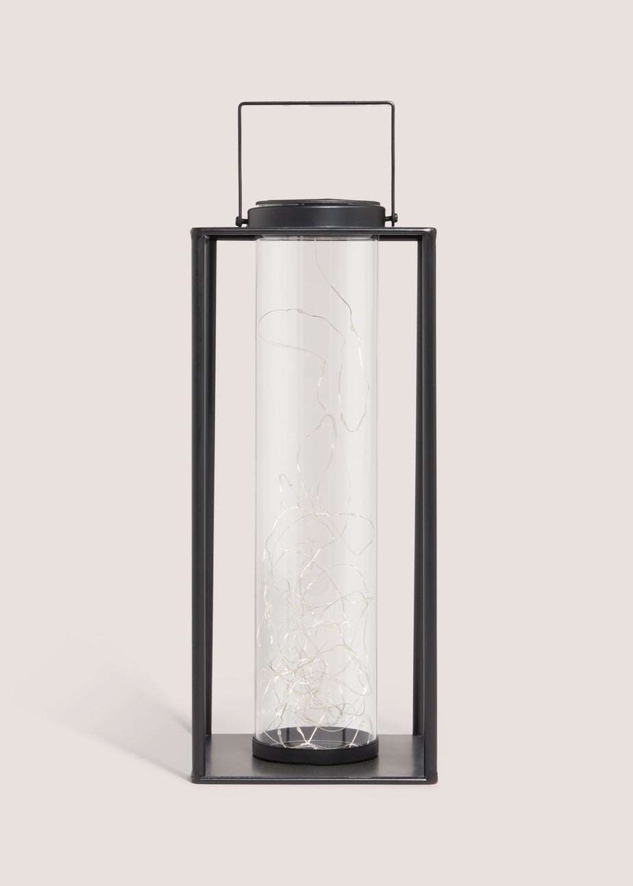 Black Metal Framed Solar Lamp (8.9x15x36cm)