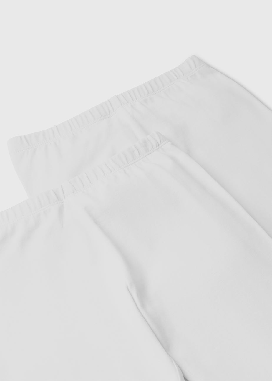 Girls 2 Pack White Leggings (1-7yrs)
