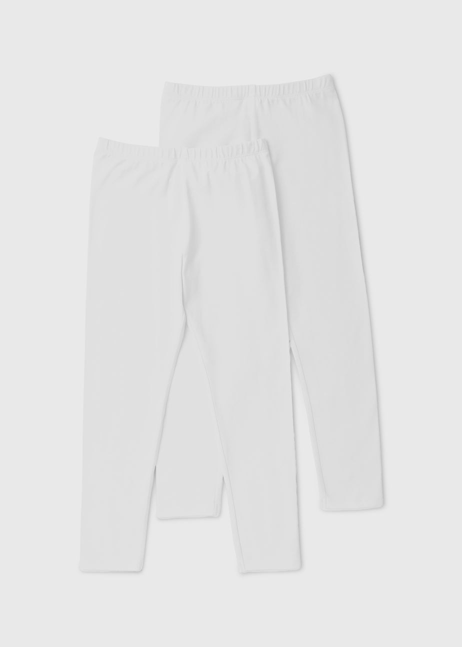 Girls 2 Pack White Leggings (1-7yrs)