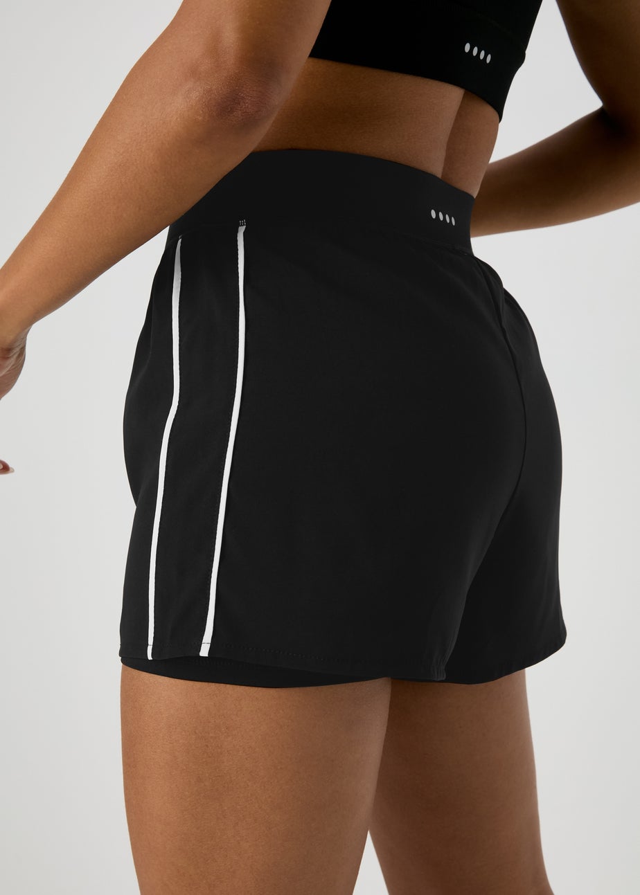 Souluxe Black Mono Panel 2 in 1 Shorts