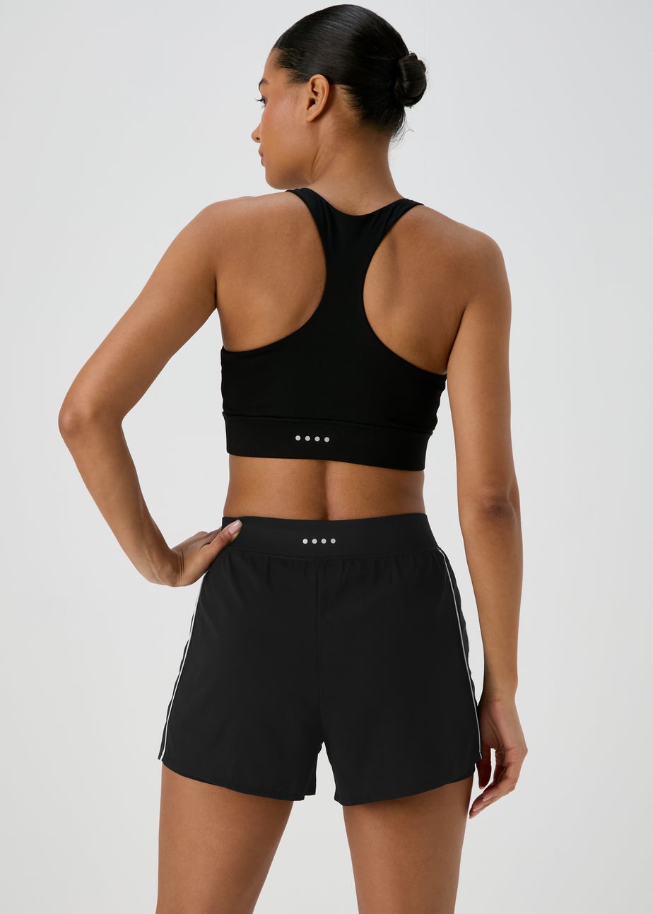 Souluxe Black Mono Panel 2 in 1 Shorts
