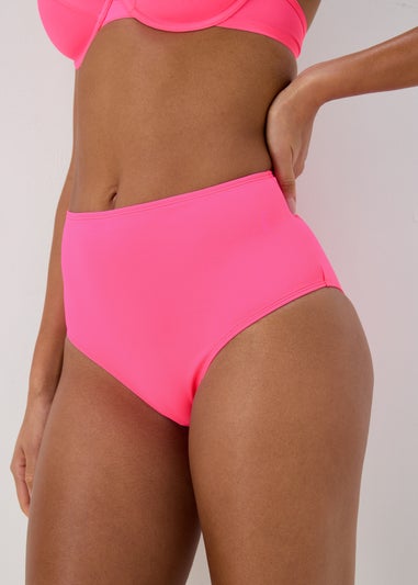 Pink High Waisted Brazilian Bottoms