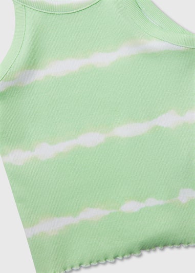 Girls Green Tie Dye Vest (7-13yrs)