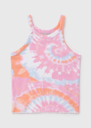 Girls Pink Tie Dye Vest Top (7-13yrs)