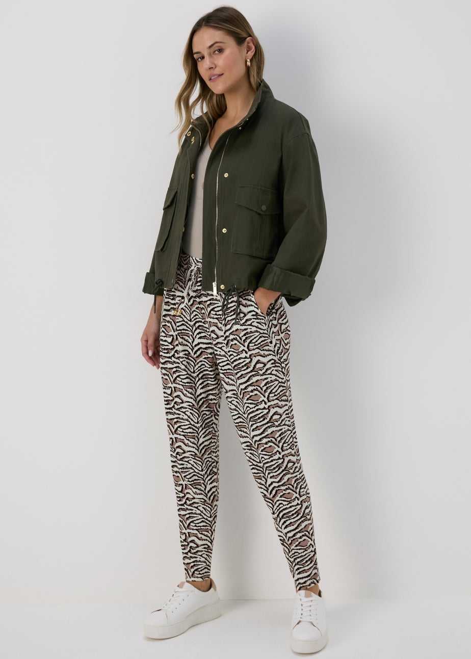Brown Animal Print Harem Trousers