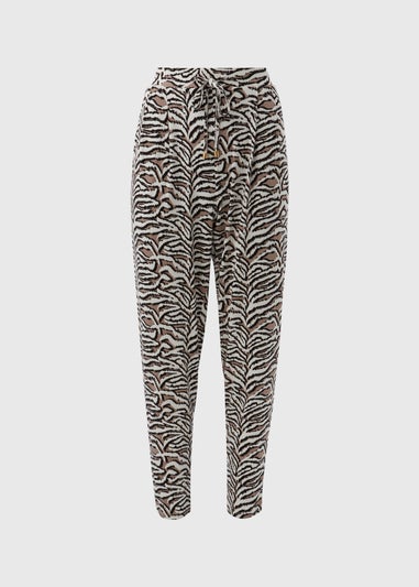 Brown Animal Print Harem Trousers