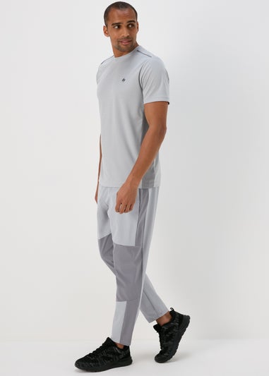 Souluxe Light Grey Slim Fit Panel Joggers