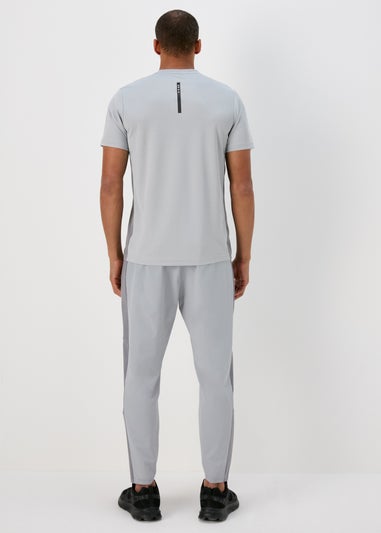 Souluxe Light Grey Slim Fit Panel Joggers