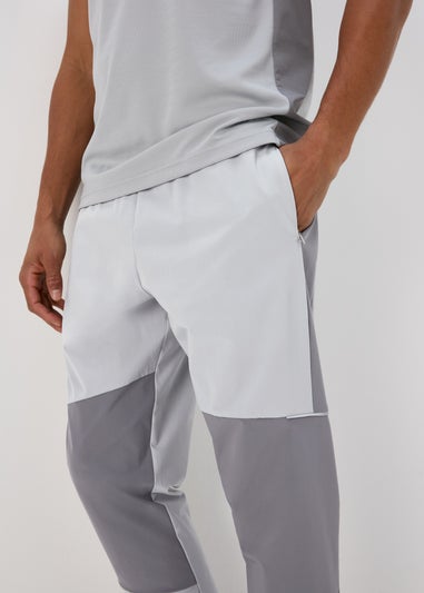 Souluxe Light Grey Slim Fit Panel Joggers