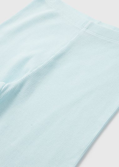 Girls Blue Ribbed Shorts (7-13yrs)