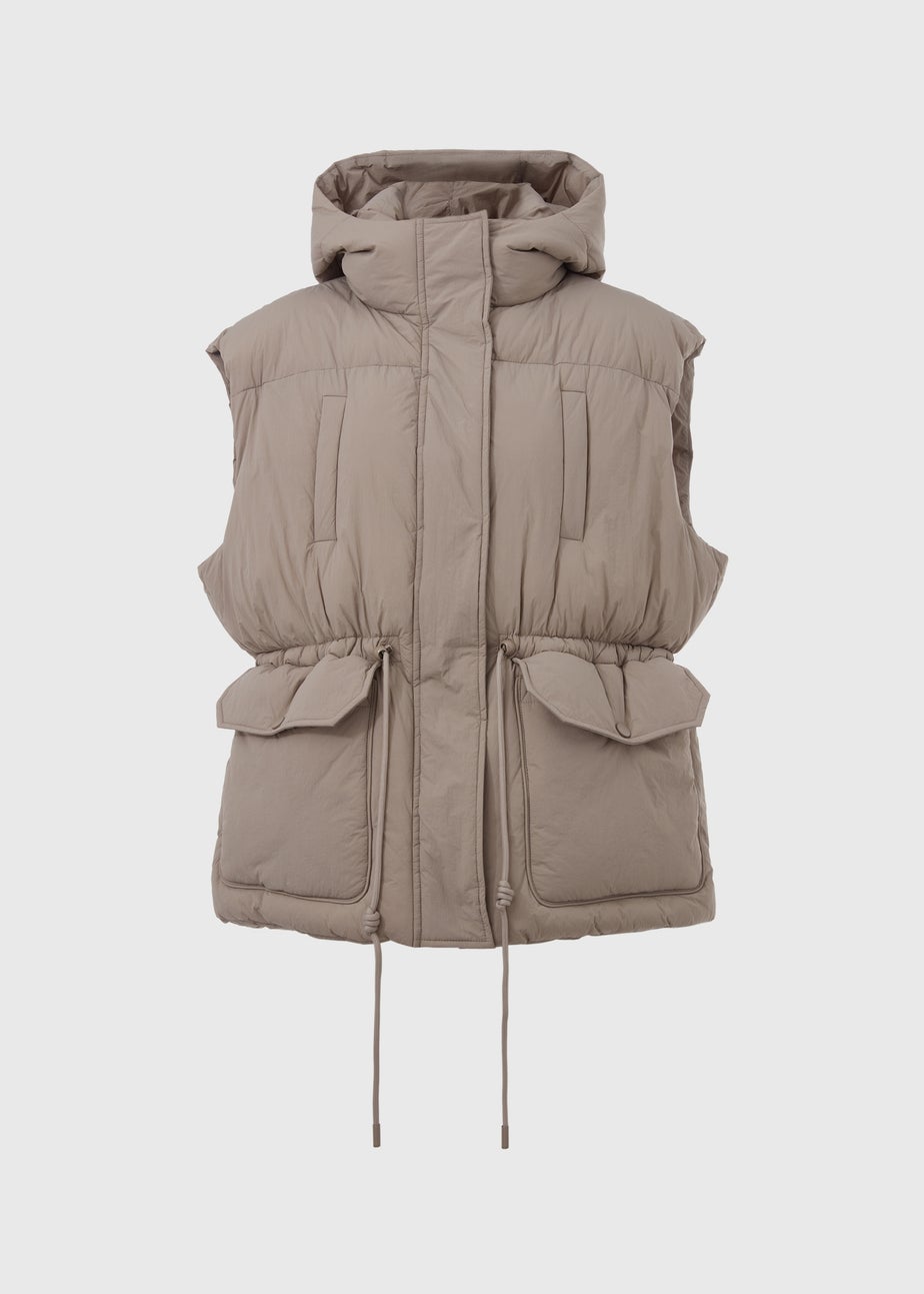 Papaya Petite Beige Padded Utility Gilet