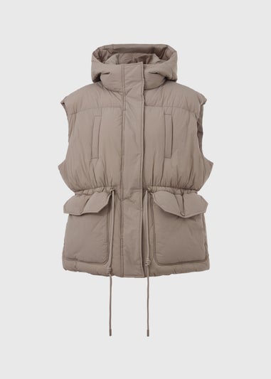 Papaya Petite Beige Padded Utility Gilet