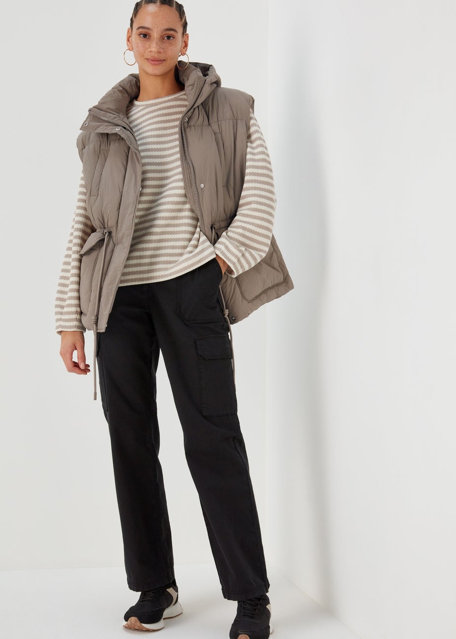 Papaya Petite Beige Padded Utility Gilet