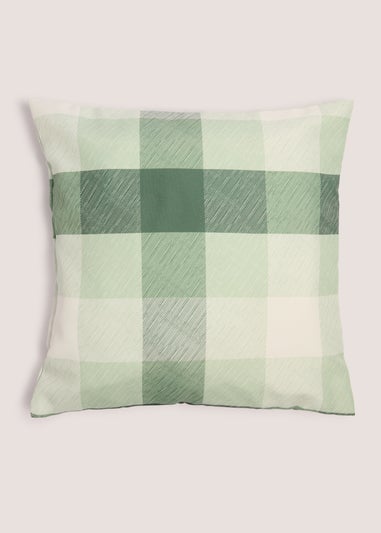Green Scatter Check Retreat Cushion (43cm x 43cm)