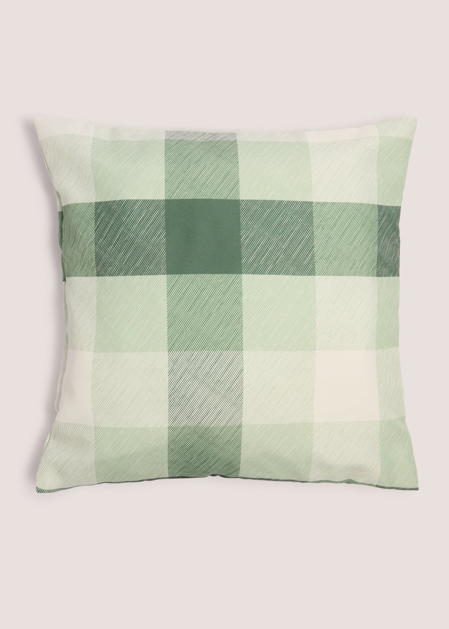 Green Scatter Check Retreat Cushion (43cm x 43cm)