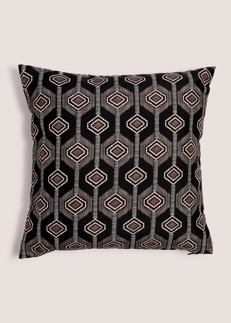 Gold & Black Casa Geometric Outdoor Cushion (43cm x 43cm)