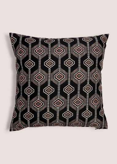 Gold & Black Casa Geometric Outdoor Cushion (43cm x 43cm)