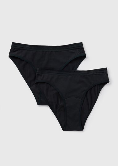 2 Pack Black High Leg Period Briefs