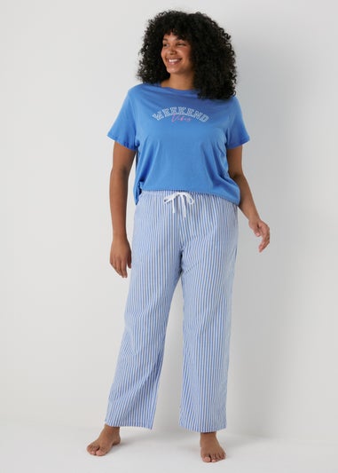 Blue Striped Pyjama Bottoms