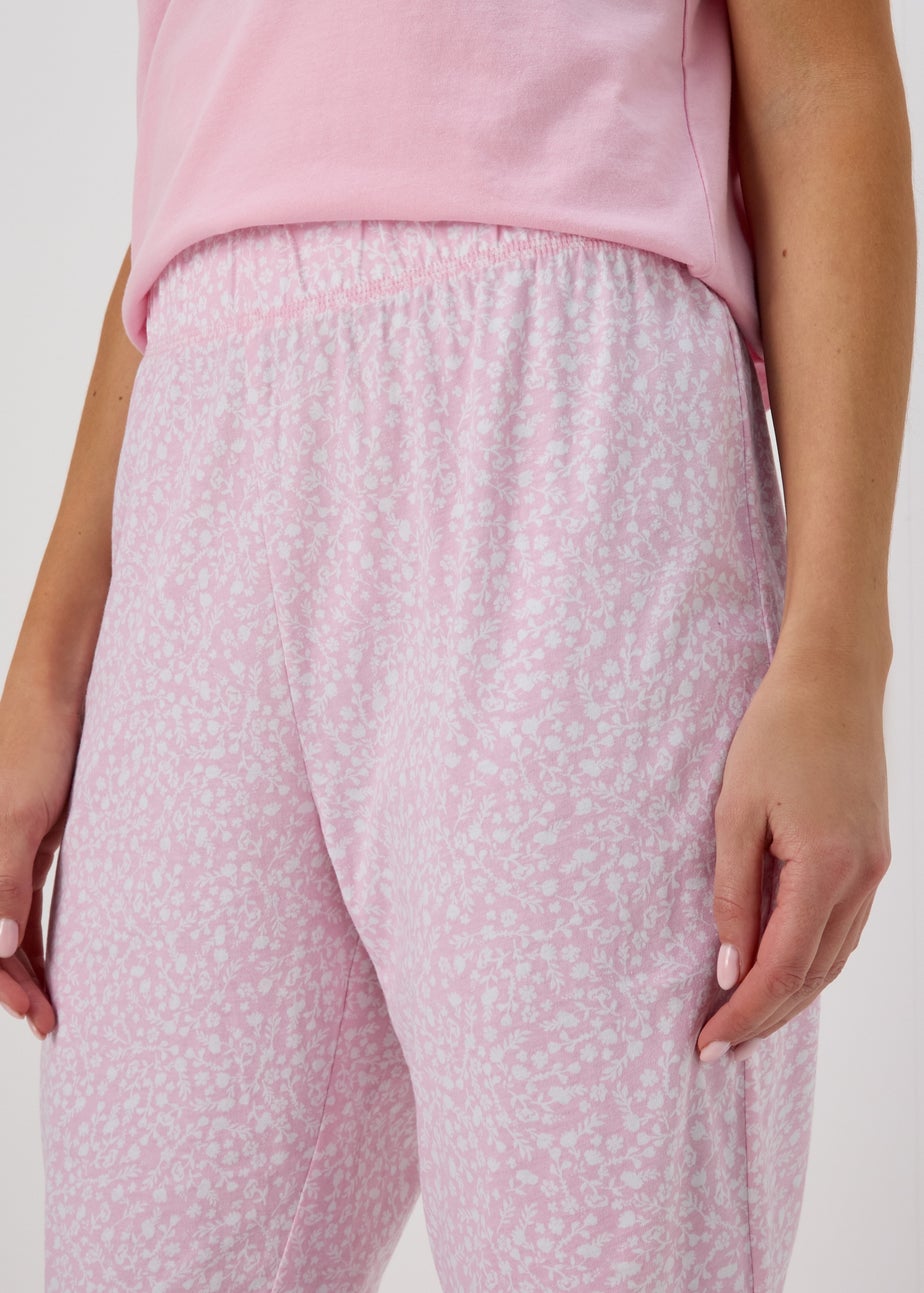 Pink Floral Print Pyjama Bottoms