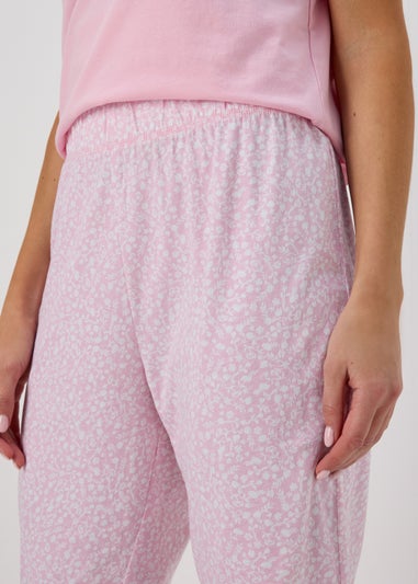 Pink Floral Print Pyjama Bottoms