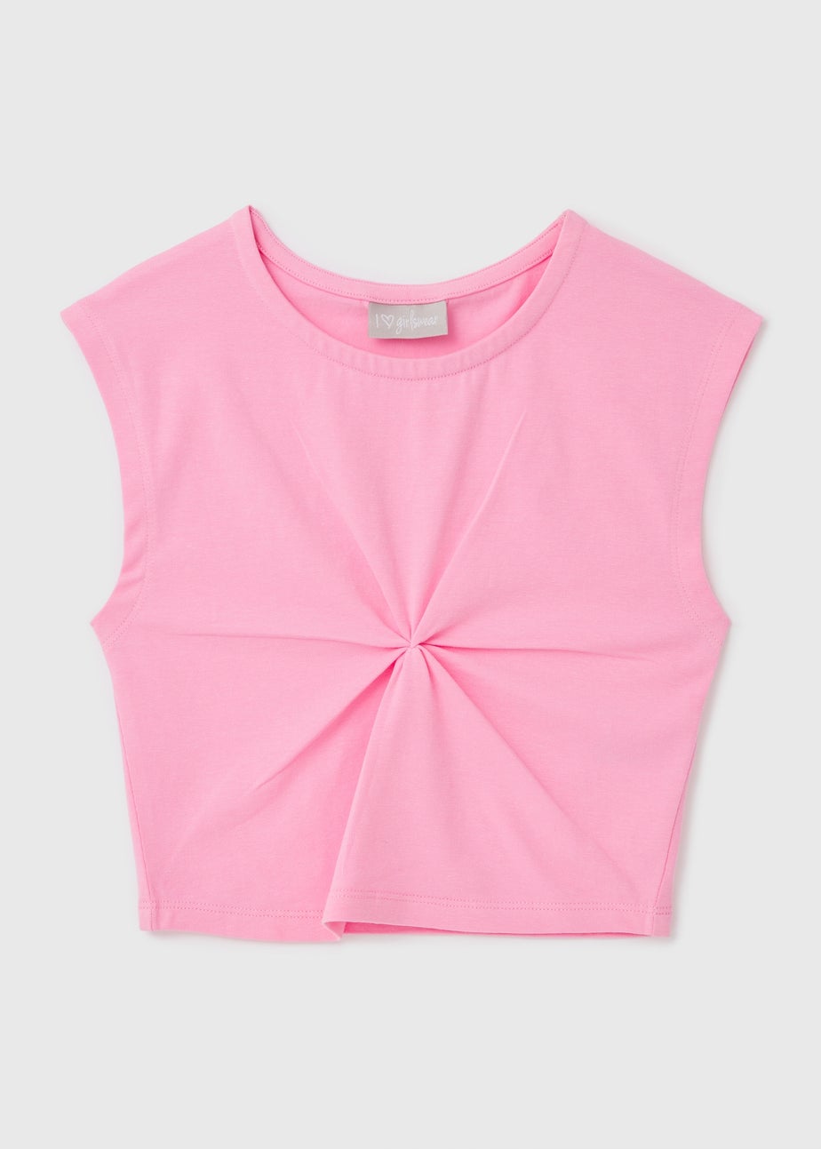 Girls Pink Knot Front Top (7-15yrs)