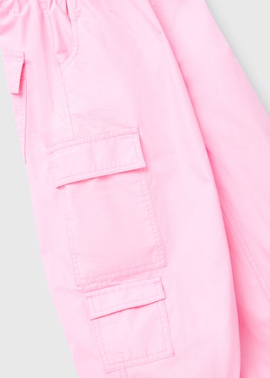 Girls Pink Parachute Pants (7-15yrs)