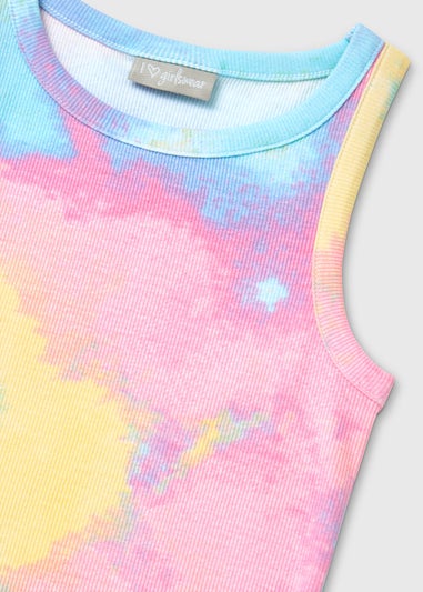 Girls Multicoloured Tie Dye Ribbed Dress (7-15yrs)