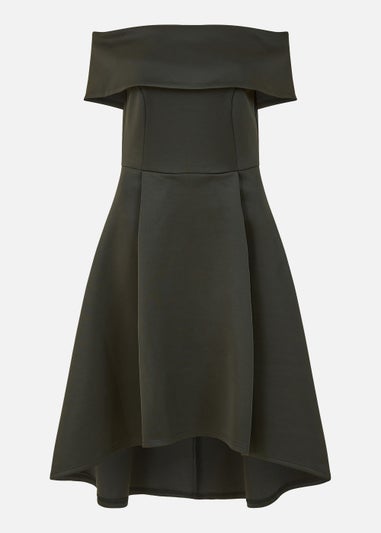 Mela Bardot Dipped Hem Dress In Black