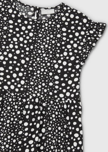 Girls Black Spot Viscose Dress (7-13yrs)