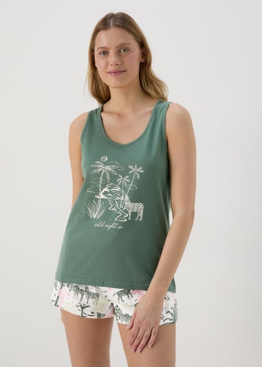 Green Top & Shorts Pyjama Set