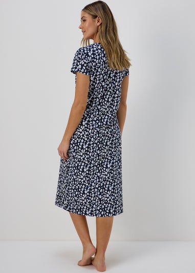 Navy Animal Print Lace Nightie