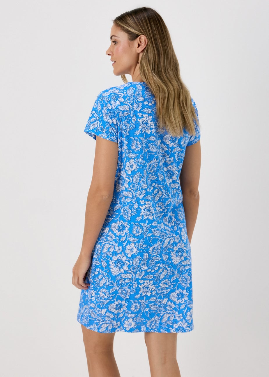 Blue Floral Print Nightie