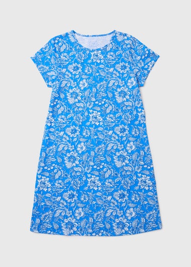 Blue Floral Print Nightie