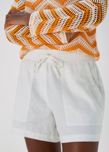 White Linen Shorts