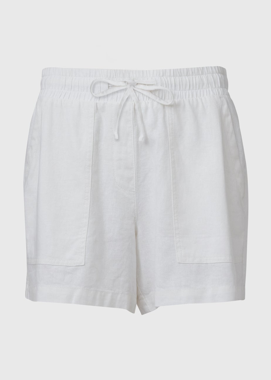 White Linen Shorts