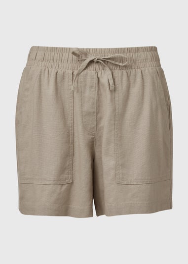 Beige Linen Shorts