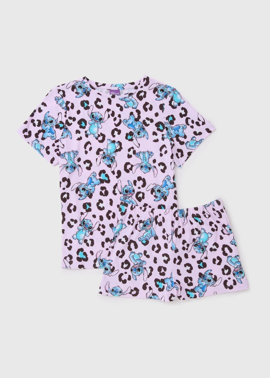 Disney Girls Lilac Stitch Pyjama Shorts Set (4-13yrs)