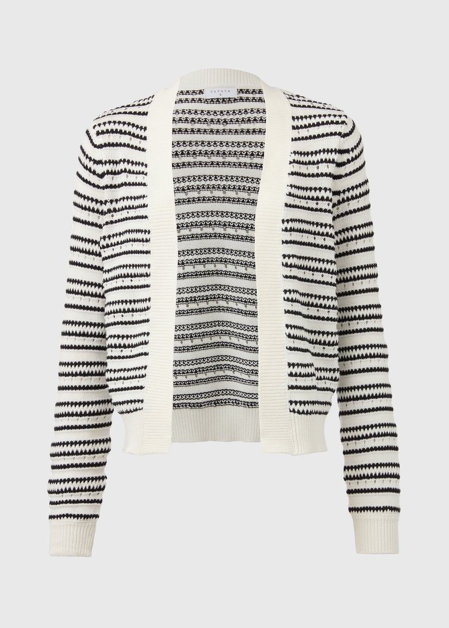 Ivory Stripe Co Ord Cardigan