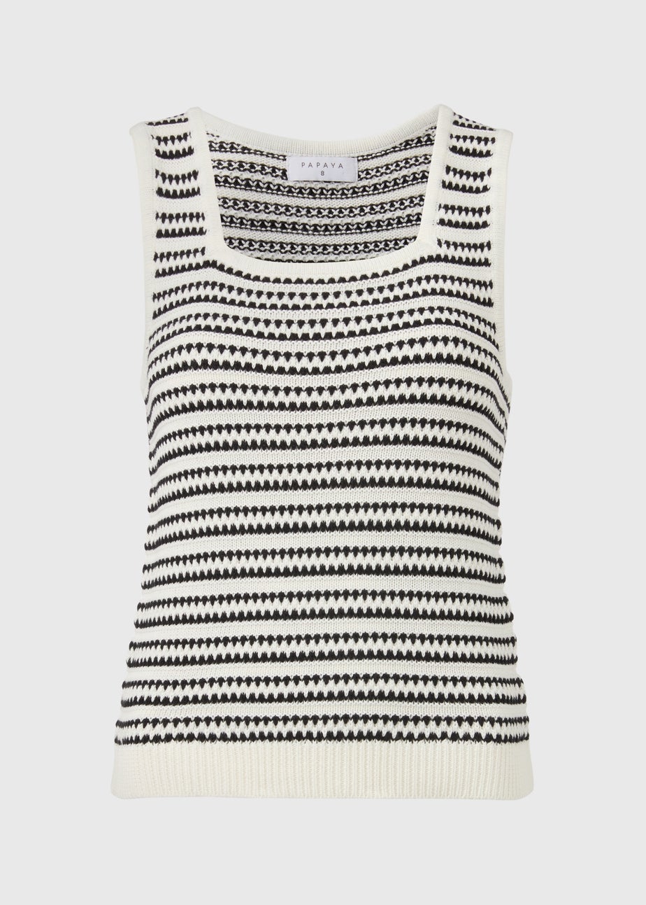 Ivory Stripe Co Ord Vest