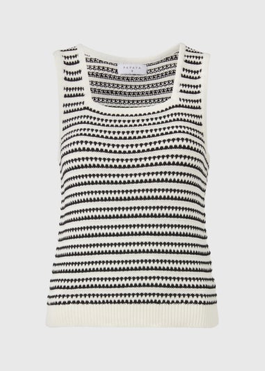 Ivory Stripe Co Ord Vest